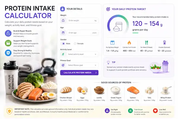 Protein Intake Activity Level Protein Intake Calculator: Estimate Your Daily Protein Needs