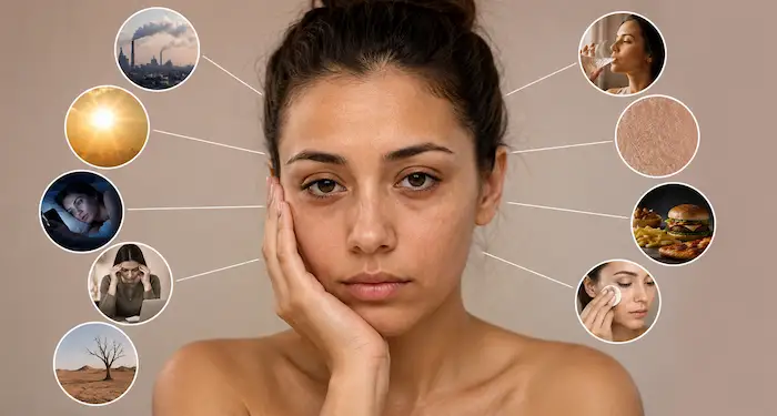 Natural Skin Brightening Tips to Prevent Dull Skin Caused by Pollution, Stress, Dehydration, Poor Sleep, and Unhealthy Habits.