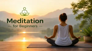 Meditation for Beginners practicing mindfulness meditation outdoors in a peaceful natural setting