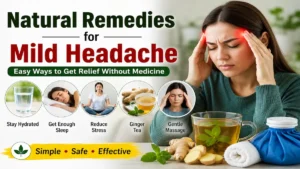 Natural Remedies for Mild Headache Natural home remedies for mild headache including water, ginger tea, and proper rest for fast relief