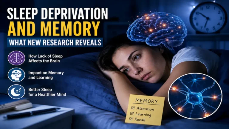 Sleep Deprivation and Memory: New Research Explains the Brain Health Connection Person struggling with sleep deprivation while experiencing memory and concentration problems at night.