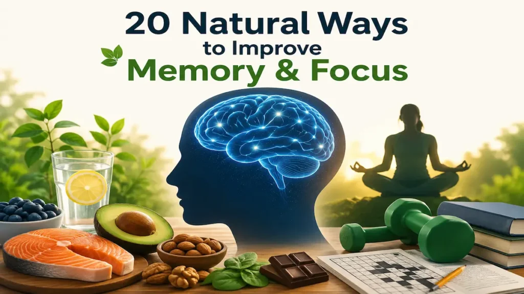 20 Easy Ways to Improve Memory and Focus Improve Memory and Focus with healthy foods, meditation, exercise, and brain-boosting daily habits.