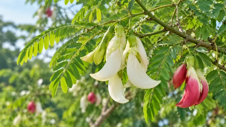 Agastya Benefits – Sesbania grandiflora flowers and green leaves